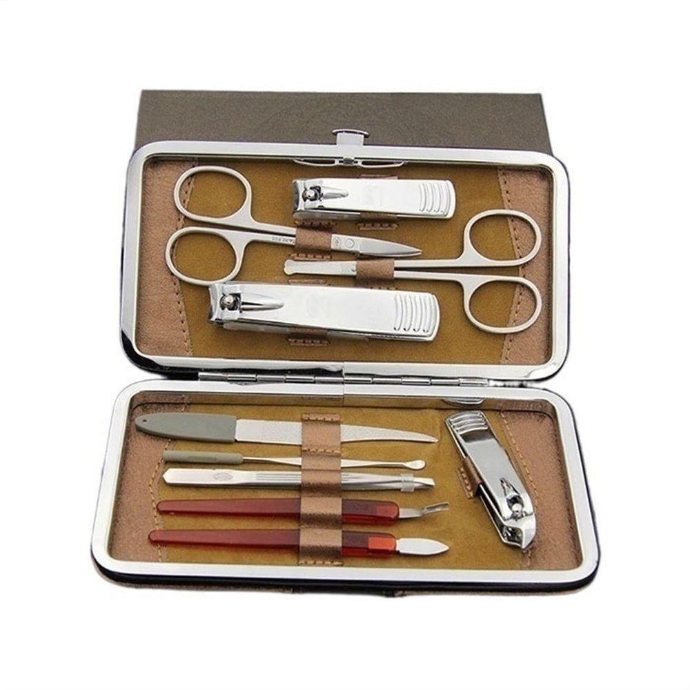 sdneNest Nail Clippers Set, Manicure Set Nail Clippers Kit, 10Pcs Stainless Steel Professional Manicure Grooming Kits, Personal Portable Nail Care Tools with Luxurious,