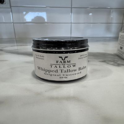 FARM TO TALLOW Grass-Fed Beef Tallow Moisturizer Unscented Natural Cream 2 Oz