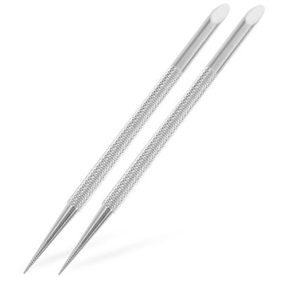 Ipetboom 2pcs Stainless Steel Cuticle Pusher Tool Nail Art Scraper for Dead Skin Removal Ergonomic Design for for Manicure and Pedicure Care