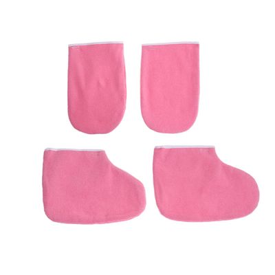 Didiseaon 2pairs Paraffin Wax Mitts Foot Straps Gloves for Nail Care Heated for Hydration and Moisturizing for Manicure and Pedicure