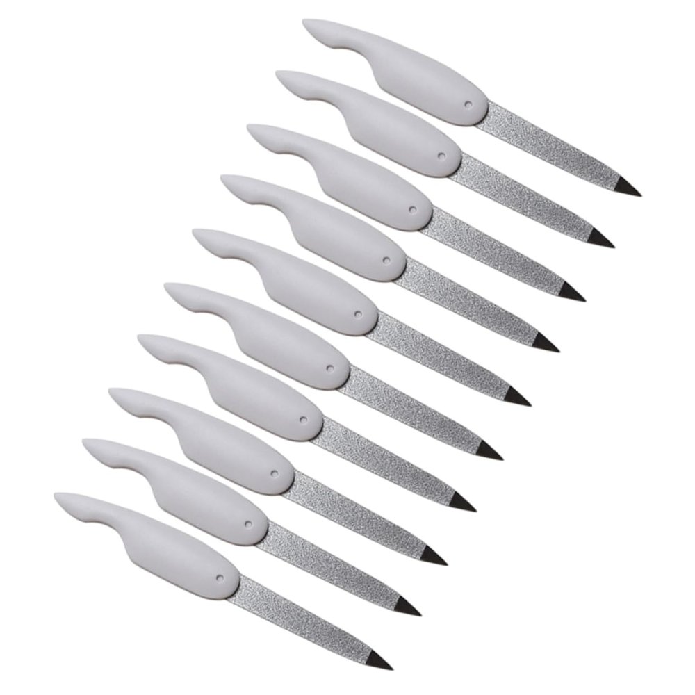 BAZEITFLOW 10pcs Portable Manicure Folding Nail Files Buffer for Natural Artificial Nails