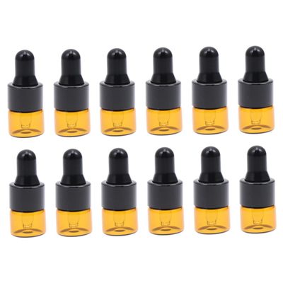 VICASKY 30pcs Glass Dropper Bottles for Patchouli Essential Oil Aromatherapy Oil Sample Jars Lids