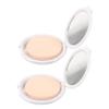 VICASKY 2pcs Portable Round Cosmetic Cream Case with Powder Puff Ultra-thin Empty Cushion Foundation Holder for Makeup Application and Travel view 1