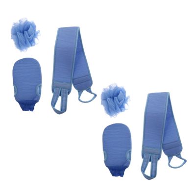 IWOWHERO 2pcs Deep Cleaning Bath Gloves Body Scrub Exfoliator Mitts Back Scrubber Belt for Shower Travel Friendly