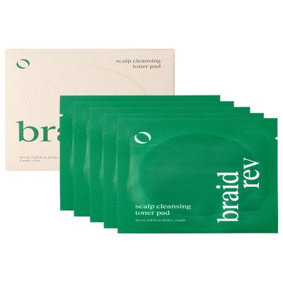 Bephor Braid Rev Scalp Cleansing Toner Pad, Korean Scalp Treatment, Apple Cider Vinegar Exfoliator, No-Rinse, Itchy Relief, Moisturizing, Travel Kit, 5 Sheets