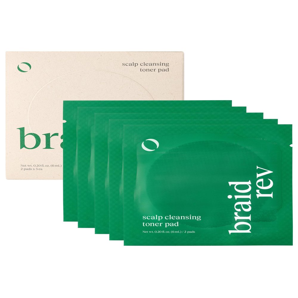 Bephor Braid Rev Scalp Cleansing Toner Pad, Korean Scalp Treatment, Apple Cider Vinegar Exfoliator, No-Rinse, Itchy Relief, Moisturizing, Travel Kit, 5 Sheets