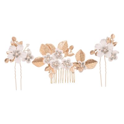 Baluue 1set Vintage Bridal Hair Accessories Floral Hair Combs and for Weddings Brides and Formal Events Elegant Handmade Headpieces for Women and Versatile Ornaments