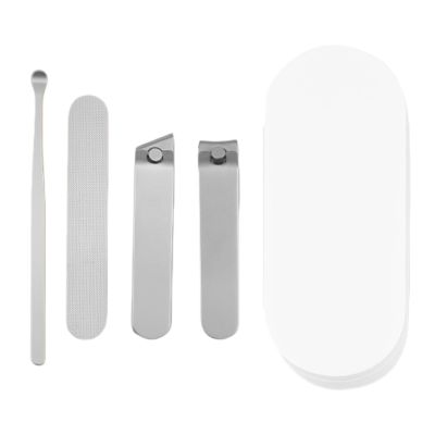 4 Pieces Nails Cutter with Nails File for Thick Nails Stainless Steel Fingernail Cutter Trimmer Toenail Cutter