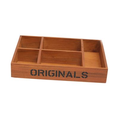 Anneome 5grids Wooden Table Display Shelf for Home Office Vintage Storage Rack File Cosmetic Table Shelf