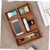 Anneome 5grids Wooden Table Display Shelf for Home Office Vintage Storage Rack File Cosmetic Table Shelf view 4