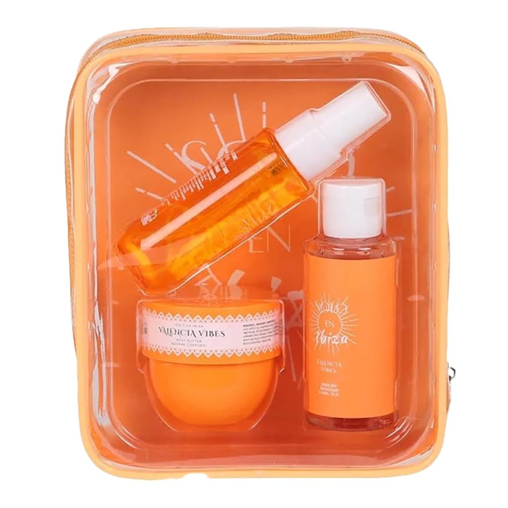 Valencia Vibes Skincare Gift Set, 3-Piece Beauty Collection with Body Butter and Spray, Orange