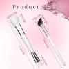 2pcs Nose Contour Brushes, 2-in-1 U-Shaped Fluffy and Angled Brush Set Practical Makeup Tools for Nose Sculpting, Highlighting, Defining view 2