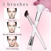 2pcs Nose Contour Brushes, 2-in-1 U-Shaped Fluffy and Angled Brush Set Practical Makeup Tools for Nose Sculpting, Highlighting, Defining view 3