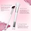 2pcs Nose Contour Brushes, 2-in-1 U-Shaped Fluffy and Angled Brush Set Practical Makeup Tools for Nose Sculpting, Highlighting, Defining view 4