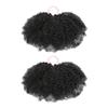 ccHuDE 2 Pcs 4 Inch Black Kinky Curly Hair Bun Synthetic Short Hair Extension Ponytail Updo Hairpieces Elastic Messy Hairs Scrunchies Coily Afro Puff Ponytail for Little Girls view 1