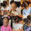 ccHuDE 2 Pcs 4 Inch Black Kinky Curly Hair Bun Synthetic Short Hair Extension Ponytail Updo Hairpieces Elastic Messy Hairs Scrunchies Coily Afro Puff Ponytail for Little Girls view 3