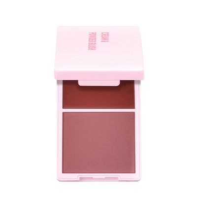 2 In 1 Cream And Powder Blusher Palettes Compact Face Makeup For Natural Long Lasting Color Smooth Application