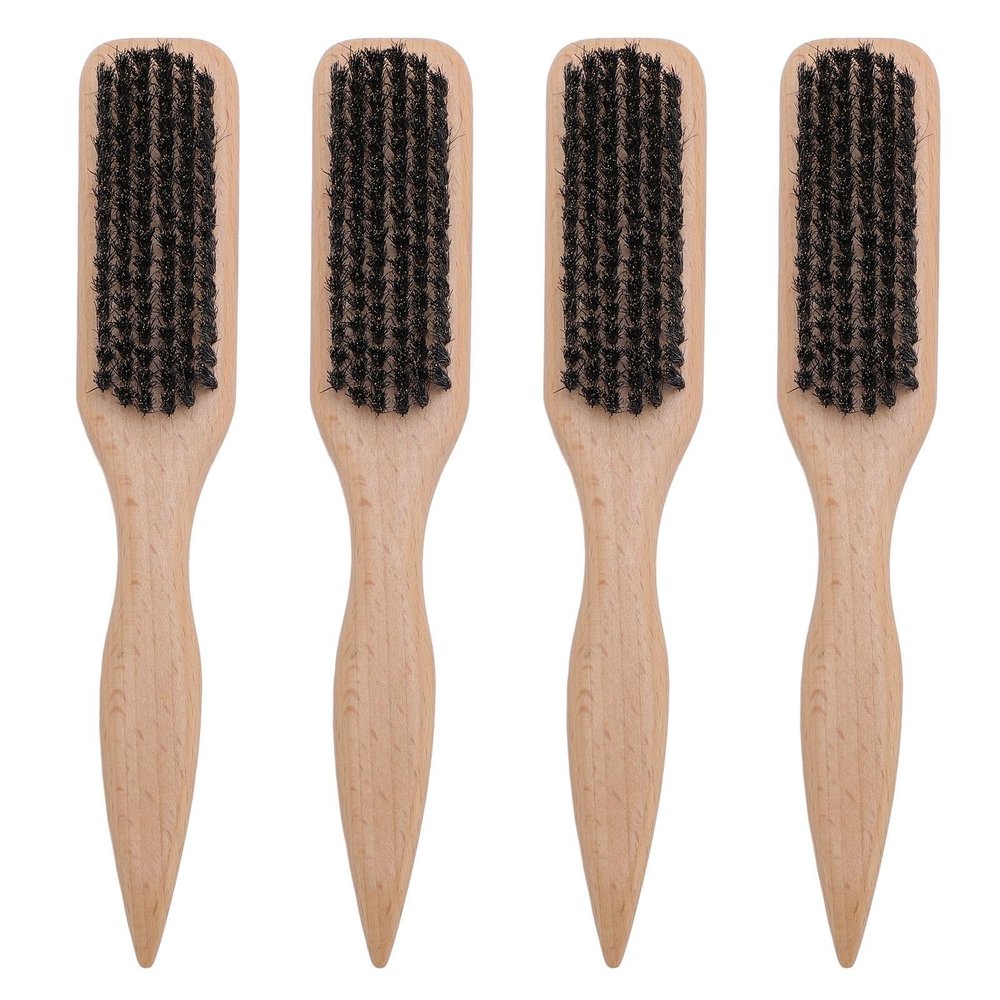 4pcs Barbershop Beard Brush Men Grooming Mustache Brush Ergonomic Wood Handle Efficiently Styles and Organizes Hair with Large Comfortable Handle for All Grooming Needs