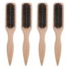4pcs Barbershop Beard Brush Men Grooming Mustache Brush Ergonomic Wood Handle Efficiently Styles and Organizes Hair with Large Comfortable Handle for All Grooming Needs view 1