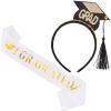 YARIEW Grad Headband and Sash Headbands for Women Glitter Star Hat Accessories for Graduates Decorations 2025 Graduation Party Favors Grad Party Decorations view 1