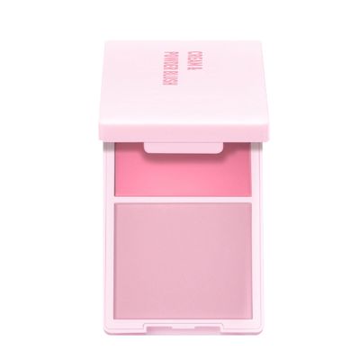 2 In 1 Cream And Powder Blusher Palettes Compact Face Makeup For Natural Long Lasting Color Smooth Application