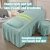 LDLCYCN Blue/b,60 * 175cm(R), Massage Table Skirt with Hole Massage Bed Cover with Elastic Band Beauty Massage Spa Couch Cover All-Round Wrap Lash Bed Mattress Cover Washable Square Round Head view 4