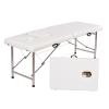 MBBTAG Massage Table Portable Foldable Massage Table Metal Frame Portable Massage Table Spa Bed Massage Couch High Load-Bearing Capacity Physical Therapy Table with Handles Tattoo Table(White,180x70x6 view 1