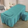LDLCYCN Green/c,70 * 190cm(R), Massage Table Skirt with Hole Massage Bed Cover with Elastic Band Beauty Massage Spa Couch Cover All-Round Wrap Lash Bed Mattress Cover Washable Square Round Head view 1