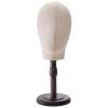 Peohud 21 Inch Mannequin Head, Canvas Wig Stand with Head, Linen Dome Model Head with Detachable Wood Stand for Hats, Caps, Headdress, Wig Making, Headband Display view 3