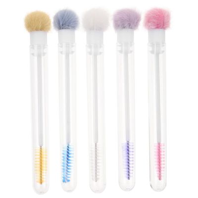 Baluue 5pcs Eyelash Brush with Tube Stylish Eyebrow Mascara Applicator Ergonomic Design for Natural Makeup Portable Brushes for Eye Makeup