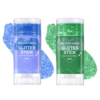 Body Glitter Stick,Mardi Gras Accessories,Sparkling Face Hair Glitter,Mermaid Sequins Chunky Glitter Face Paint,Singer Concert Outfit Festival Rave Accessories for Women and Kids (#5+7)
