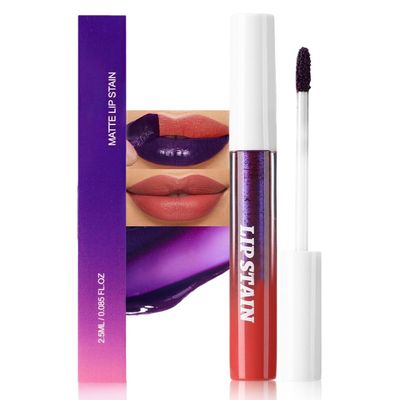 evpct Brownsih Red Peel Off Lip Stain Tints, Liquid Lipstick Lip Stain Long Lasting Waterproof for Women, Non-stick Cup Lipstick Peel Off Highly Pigmented Not Faded Smudge-proof Easy to Apply, 05#