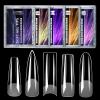 240pcs Transparent Coffin Gel Nails Tips For Professional And Nails Art Clear Long Square Nails Tips For Acrylic Nails view 2
