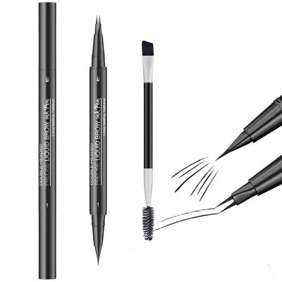 Natural Looking Eye Brow Pencil And Brush Set With Double Tips Cosmetic Tool For Daily Or Special Occasion Makeup