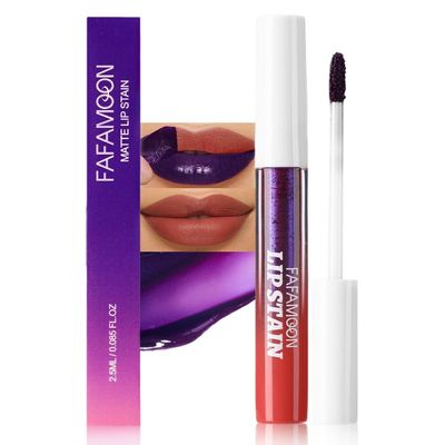 FAFAMOON Neutral Brown Peel Off Lip Stain Tints, Liquid Lipstick Lip Stain Long Lasting Waterproof for Women, Non-stick Cup Lipstick Peel Off Highly Pigmented Not Faded Smudge-proof Easy to Apply, 04#