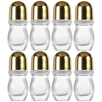 1/2/4/8 Bottles Empty Glass Essential Oil Roller Bottles Containers Refillable Cosmetic Containers