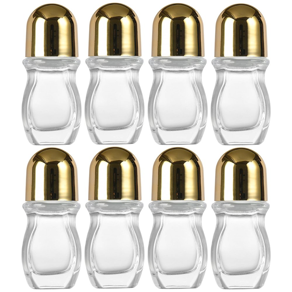 1/2/4/8 Bottles Empty Glass Essential Oil Roller Bottles Containers Refillable Cosmetic Containers