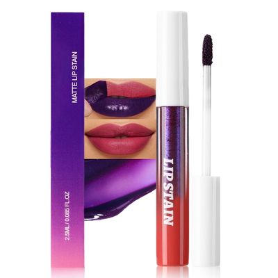 evpct Mauve Red Peel Off Lip Stain Tints, Matte Liquid Lipstick Lip Stain Long Lasting Waterproof for Women, Non-stick Cup Lipstick Peel Off Highly Pigmented Not Faded Smudge-proof Easy to Apply, 02#
