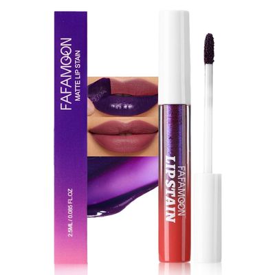 FAFAMOON Peel Off Lip Stain Tints, Deep Mauve Red Matte Liquid Lipstick Lip Stain Peel Off Long Lasting Waterproof for Women, Non-stick Cup Highly Pigmented Not Faded Smudge-proof, 01# Light Pink