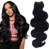 Sew in Bundles Hunan Hair Weft Extensions 12 Inch Body Wave Natural Black Hair Extensions Real Human Hair Wefts Sew in 80G Hand Tied Weft Hair Extension Human Hair Bundles Weave Extensions for Women view 1