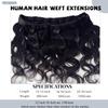 Sew in Bundles Hunan Hair Weft Extensions 12 Inch Body Wave Natural Black Hair Extensions Real Human Hair Wefts Sew in 80G Hand Tied Weft Hair Extension Human Hair Bundles Weave Extensions for Women view 3