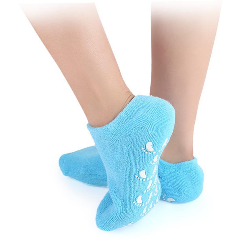 Beatifufu 2pairs Comfortable Moisturizing Socks for Women of Breathable Foot Care Socks Black for Flats and Heels for Wear Spandex Blend