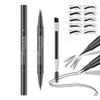2-in-1 Waterproof Dual-Ended Eye Brow Pencils with 2-Fork and Ultra-Precise Brow Pencil Tip, Sweat-resistant and Smudge-Proof, Natural and Long Lasting (Black) view 1