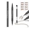 2-in-1 Waterproof Dual-Ended Eye Brow Pencils with 2-Fork and Ultra-Precise Brow Pencil Tip, Sweat-resistant and Smudge-Proof, Natural and Long Lasting (Dark Brown) view 1
