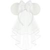 LIHELEI Bridal Veil Mouse Ear Headband, Headband for Honeymoon Wedding, Bachelorette Party Headpiece for Women Girls-White view 1