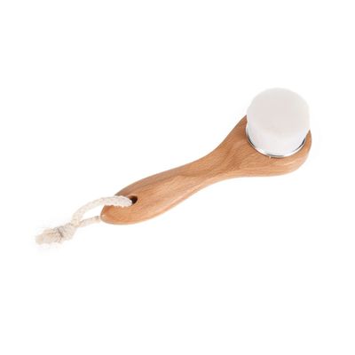 DECORNIJIA 1pc Facial Cleansing Brush Beech Handle Soft Fiber for Deep Pore Cleaning Manual Spa Face Brush for All Skin Types Makeup and