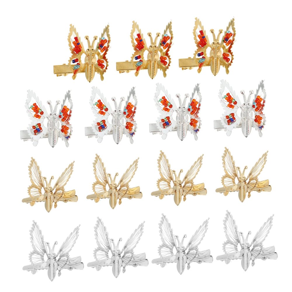 Baluue 15pcs Butterfly Hair Clips for Women Girls Metal Hollow Hairpin Elegant Hair Accessories for Parties and Events