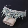 Women Water Drop Crystal Tiaras For Wedding Birthday Party Elegant Crown Hair Accessories Silver Blue Opal view 4