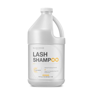 ISLA & FONTANE Lash Shampoo Bulk  Pura White 64 fl oz | Gentle Eyelash Shampoo for Extensions | Lash Foam Cleanser | Oil-Free Lash Bath for Home & Salon Use