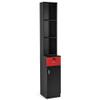 BarberPub Locking Wall Mount Hair Styling Barber Station Drawer Storage Beauty Salon Spa Equipment 3036-1 (Black&Red-Handle Left) view 1